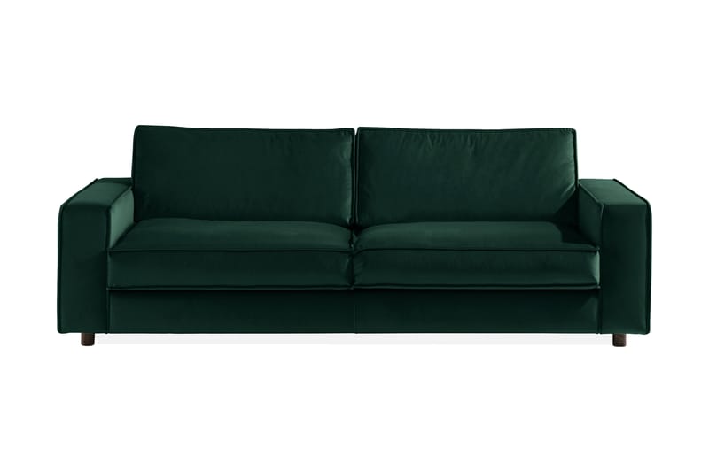 Fløyelssofa Leonora 4-seter - Grønn - 4 seter sofa - Fløyelssofaer