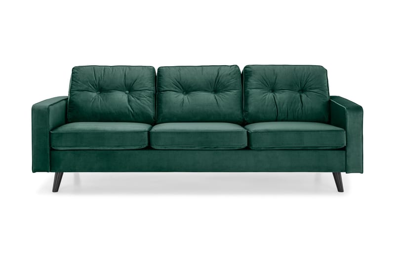 Fløyelssofa Miller 3-seter - Grønn - Fløyelssofaer - 3 seter sofa