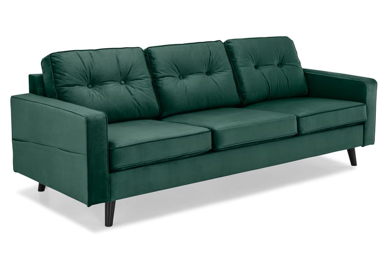 Fløyelssofa Miller 3-seter - Grønn - Fløyelssofaer - 3 seter sofa