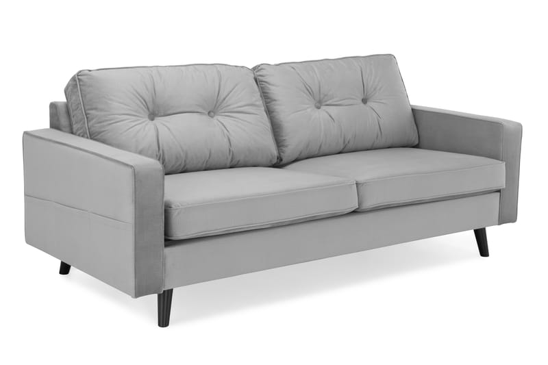 Fløyelssofa Miller 3-seter - Lysgrå - Fløyelssofaer - 3 seter sofa