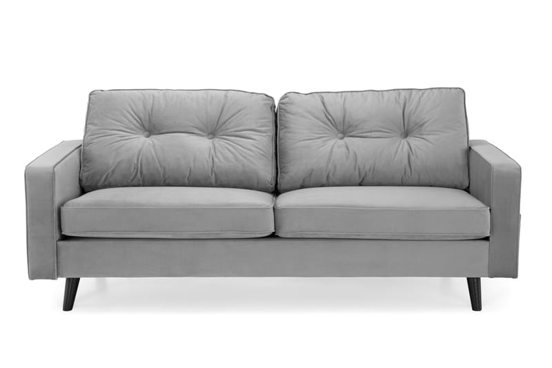 Fløyelssofa Miller 3-seter - Lysgrå - Fløyelssofaer - 3 seter sofa