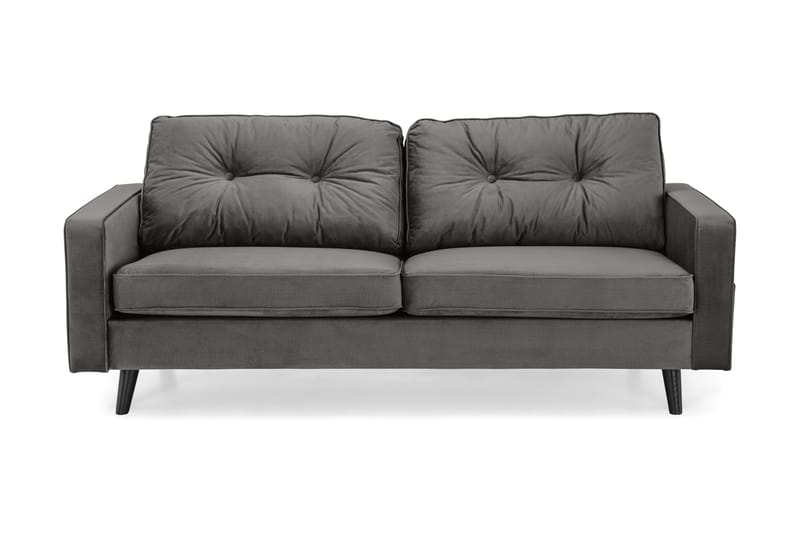 Fløyelssofa Miller 3-seter - Mørkgrå - Fløyelssofaer - 3 seter sofa