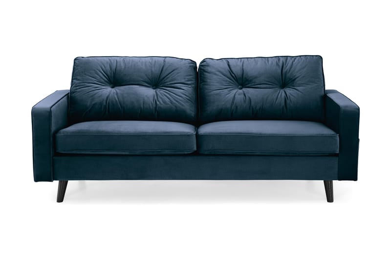 Fløyelssofa Miller 3-seter - Midnattsblå - Fløyelssofaer - 3 seter sofa