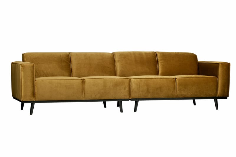 Fløyelssofa Nowell 4-seter - Honninggul - Møbler - Sofaer - Fløyelssofaer