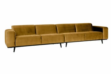 Fløyelssofa Nowell 4-seter - Honninggul - Møbler - Sofaer - Fløyelssofaer