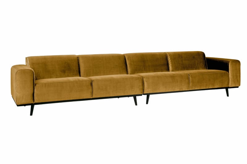 Fløyelssofa Nowell 4-seter - Honninggul - Møbler - Sofaer - Fløyelssofaer