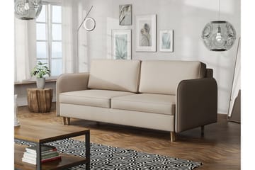 Gaja 2-seter Sovesofa Runde Armlener i Stoff - Beige - Møbler - Sofaer - Fløyelssofaer