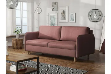Gaja 2-seter Sovesofa Runde Armlener i Stoff - Rosa - Møbler - Sofaer - Fløyelssofaer
