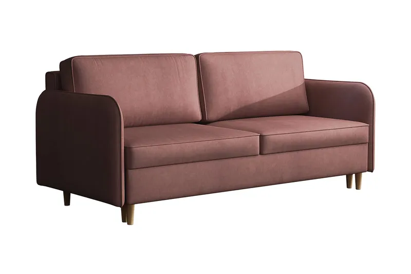 Gaja 2-seter Sovesofa Runde Armlener i Stoff - Rosa - Møbler - Sofaer - Fløyelssofaer