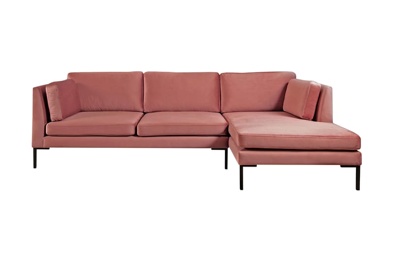 Hjørnesofa Ocean Høyre - Rosa - Fløyelssofaer - Sovesofa divan