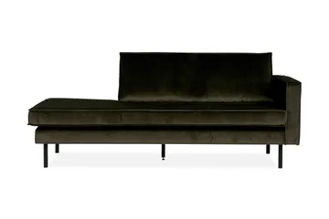 Lissbon 2-seter Høyre Daybed med Divan og Åpen Side i Fløyel - Grønn - Møbler - Sofaer - Fløyelssofaer