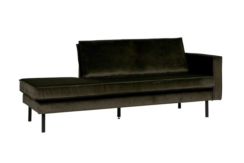 Lissbon 2-seter Høyre Daybed med Divan og Åpen Side i Fløyel - Grønn - Møbler - Sofaer - Fløyelssofaer