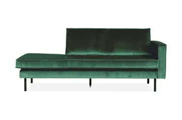 Lissbon 2-seter Høyre Daybed med Divan og Armlene 203 cm i Fløyel - Grønn - Møbler - Sofaer - Fløyelssofaer
