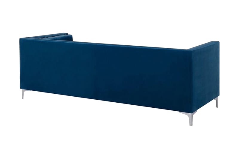 Llawhaden Rektangulær Chesterfield Fløyelssofa 211 cm - Blå - Møbler - Sofaer - Fløyelssofaer