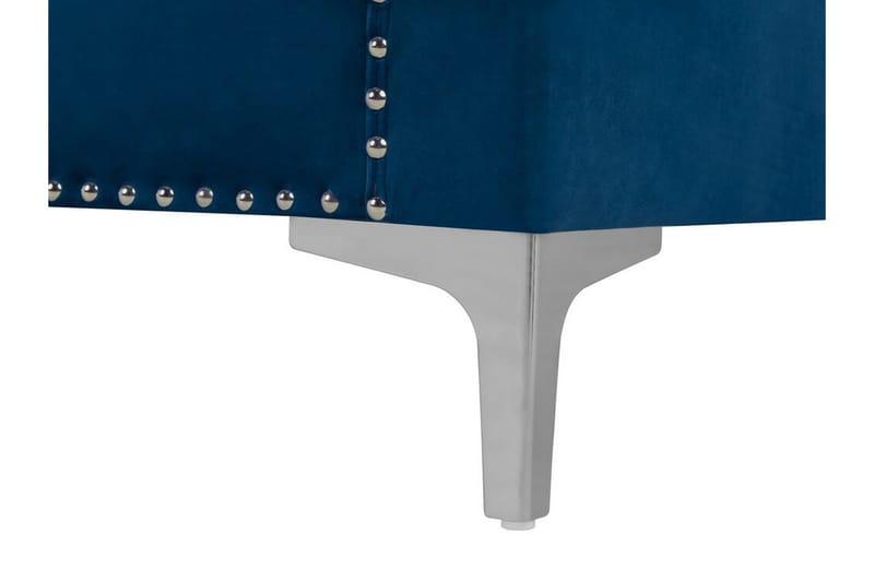 Llawhaden Rektangulær Chesterfield Fløyelssofa 211 cm - Blå - Møbler - Sofaer - Fløyelssofaer