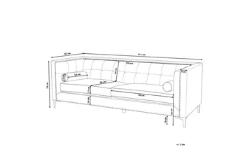 Llawhaden Sofa Fløyel - Blå - Møbler - Sofaer - Fløyelssofaer