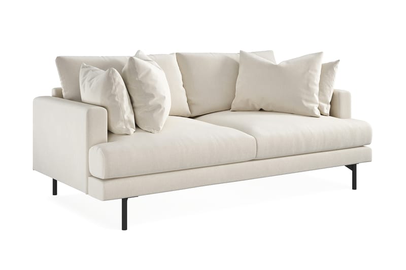 Menard 3-seters Dyp Fløyelssofa 205 cm bred - Kremhvit - Møbler - Sofaer - Fløyelssofaer