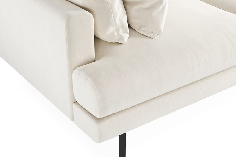 Menard 3-seters Dyp Fløyelssofa 205 cm bred - Kremhvit - Møbler - Sofaer - Fløyelssofaer