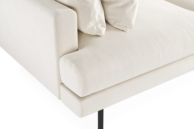 Menard 3-seters Dyp Fløyelssofa - Kremhvit - Møbler - Sofaer - Fløyelssofaer