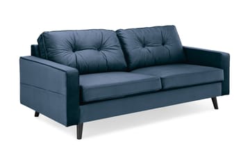 Monroe 3-seters Fløyelssofa - Blå - Møbler - Sofaer - Fløyelssofaer
