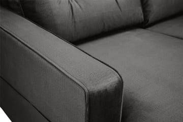 Monroe 4-seters Høyrevendt U-formet Sofa med Divan og Sjeselong i Fløyel - Mørk grå - Møbler - Sofaer - Fløyelssofaer