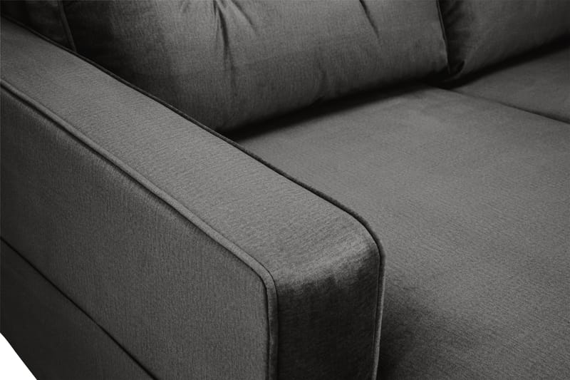Monroe 4-seters Høyrevendt U-formet Sofa med Divan og Sjeselong i Fløyel - Mørk grå - Møbler - Sofaer - Fløyelssofaer