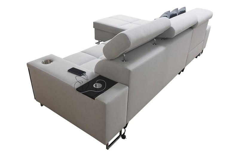 Morenia 3-seters Hjørnesovesofa Venstre - Hvit - Møbler - Sofaer - Fløyelssofaer