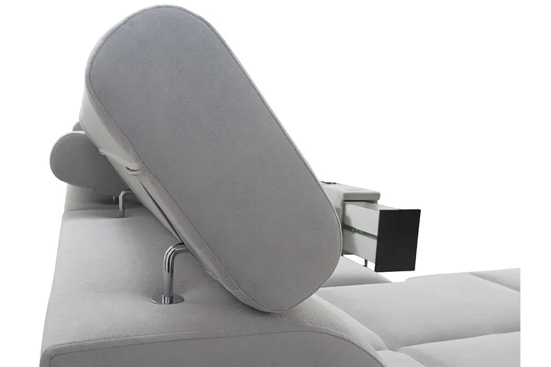 Morenia 4-seter Høyrevendt Sovesofa 127x258 cm med Oppbevaring i Fløyel - Lysegrå - Møbler - Sofaer - Fløyelssofaer