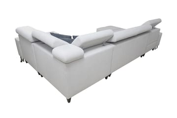 Morenia 4-seter Høyrevendt Sovesofa 127x258 cm med Oppbevaring i Fløyel - Lysegrå - Møbler - Sofaer - Fløyelssofaer