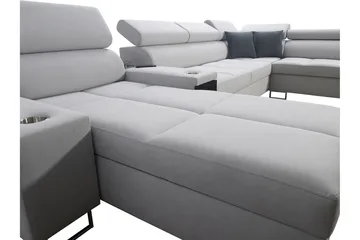 Morenia 4-seter Sovesofa 127x195 cm med Oppbevaring i Fløyel - Blå - Møbler - Sofaer - Fløyelssofaer