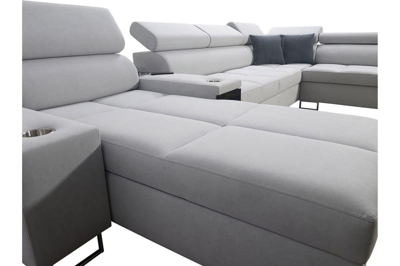 Morenia 4-seter Sovesofa 127x195 cm med Oppbevaring i Fløyel - Blå - Møbler - Sofaer - Fløyelssofaer