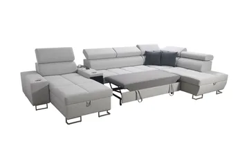 Morenia 4-seter Sovesofa 127x195 cm med Oppbevaring i Fløyel - Blå - Møbler - Sofaer - Fløyelssofaer