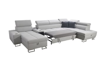 Morenia 4-seter Sovesofa 127x195 cm med Oppbevaring i Fløyel - Rosa - Møbler - Sofaer - Fløyelssofaer