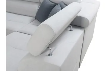 Morenia 4-seter Venstrevendt Sovesofa 127x284 cm med Oppbevaring i Fløyel - Lysegrå - Møbler - Sofaer - Fløyelssofaer