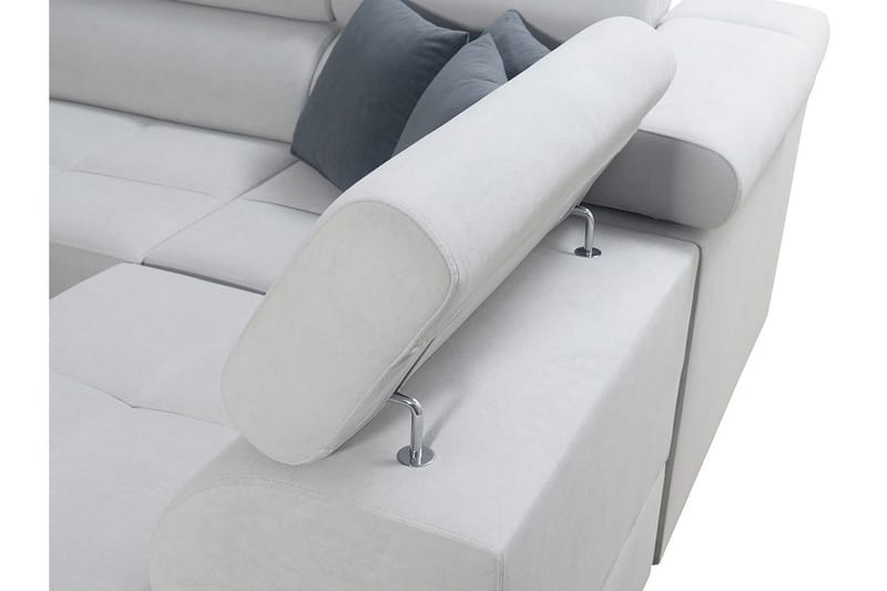 Morenia 4-seter Venstrevendt Sovesofa 127x284 cm med Oppbevaring i Fløyel - Lysegrå - Møbler - Sofaer - Fløyelssofaer