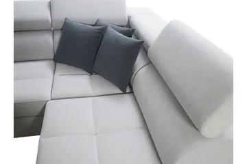 Morenia 4-seter Venstrevendt Sovesofa 127x284 cm med Oppbevaring i Fløyel - Lysegrå - Møbler - Sofaer - Fløyelssofaer