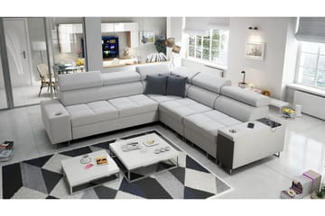 Morenia 4-seters Hjørnesovesofa Høyre - Hvit - Møbler - Sofaer - Fløyelssofaer