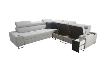 Morenia 4-seters Hjørnesovesofa Høyre - Hvit - Møbler - Sofaer - Fløyelssofaer