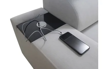 Morenia 4-seters Hjørnesovesofa Høyre - Hvit - Møbler - Sofaer - Fløyelssofaer