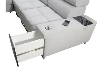 Morenia 4-seters Hjørnesovesofa Høyre - Hvit - Møbler - Sofaer - Fløyelssofaer