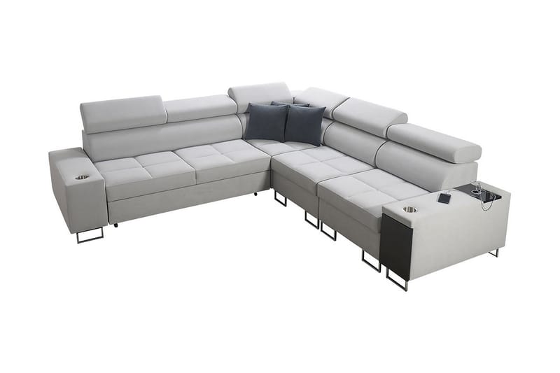 Morenia 4-seters Hjørnesovesofa Høyre - Hvit - Møbler - Sofaer - Fløyelssofaer