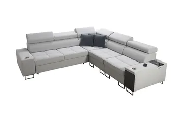 Morenia 4-seters Hjørnesovesofa Høyre - Hvit - Møbler - Sofaer - Fløyelssofaer