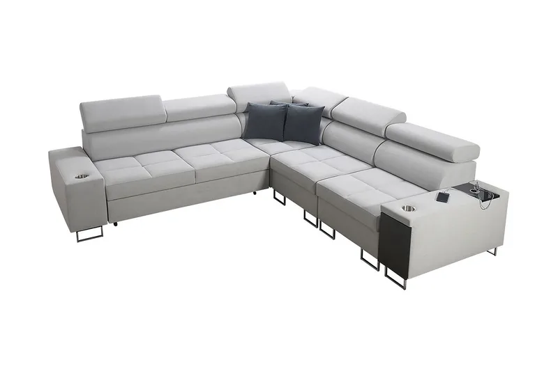 Morenia 4-seters Hjørnesovesofa Høyre - Hvit - Møbler - Sofaer - Fløyelssofaer