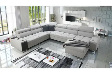 Morenia 4-seters Hjørnesovesofa Høyre - Hvit - Møbler - Sofaer - Fløyelssofaer