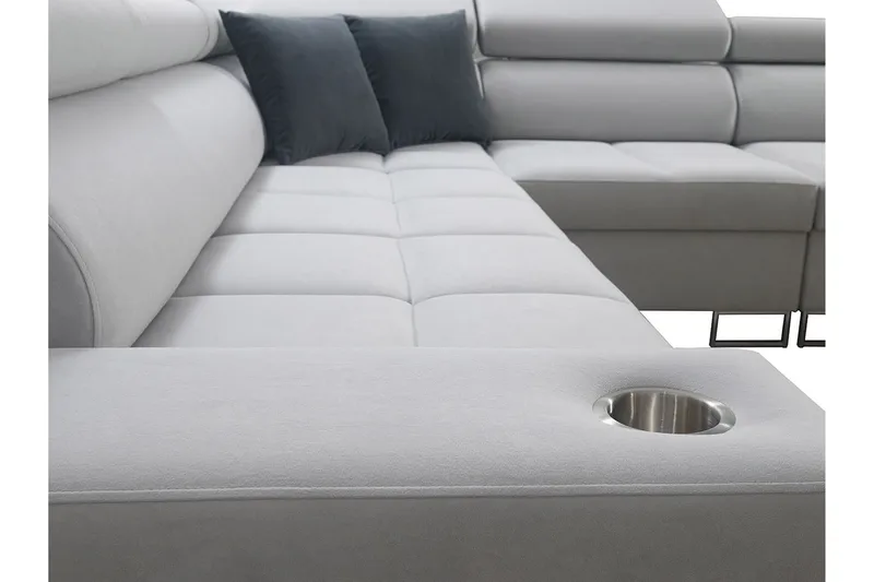 Morenia 4-seters Hjørnesovesofa Høyre - Hvit - Møbler - Sofaer - Fløyelssofaer