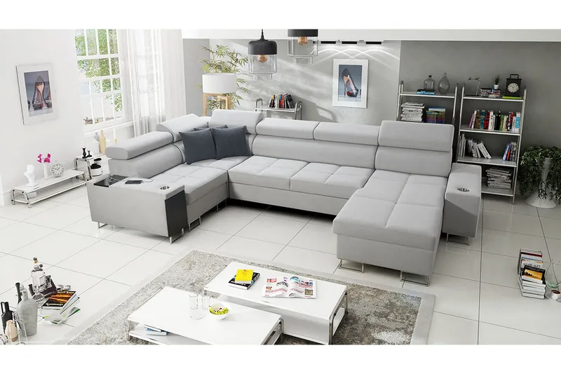 Morenia 4-seters Hjørnesovesofa Høyre - Hvit - Møbler - Sofaer - Fløyelssofaer