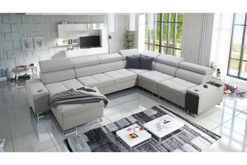 Morenia 4-seters Hjørnesovesofa Venstre - Hvit - Møbler - Sofaer - Fløyelssofaer