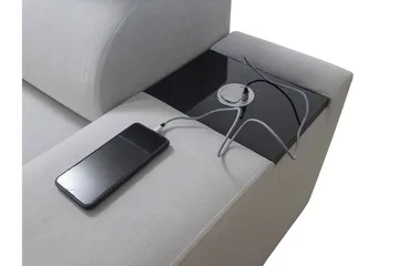 Morenia 4-seters Hjørnesovesofa Venstre - Hvit - Møbler - Sofaer - Fløyelssofaer