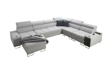 Morenia 4-seters Hjørnesovesofa Venstre - Hvit - Møbler - Sofaer - Fløyelssofaer