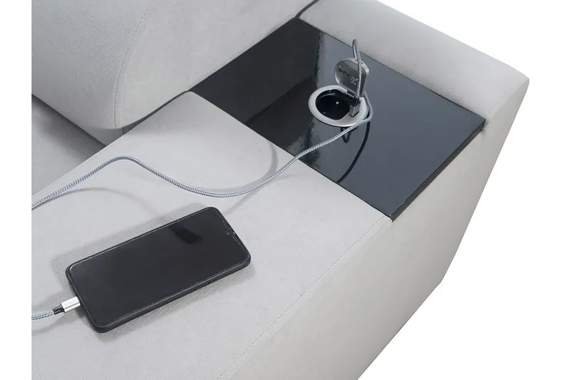 Morenia 4-seters Hjørnesovesofa Venstre - Hvit - Møbler - Sofaer - Fløyelssofaer